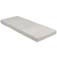 KiddyMoon Matelas Enfant Pliable en Mousse Matelas Pouf pour Tout-Petits, Chambre d'Enfant, gris clair, Matelas
