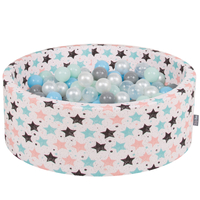 KiddyMoon Piscine à Balles ∅ 7Cm pour Bébé Rond Fabriqué En UE, beige clair, 90x30cm/200 Balles