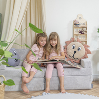 KiddyMoon Canapés Pliant pour Enfants Canapé-Lit Convertible Bébés-Canapé Lit Coucher Salle de Jeux Pliable Matelas au Sol Mini-Canapé Chaise-Lit, gris clair, Canapés