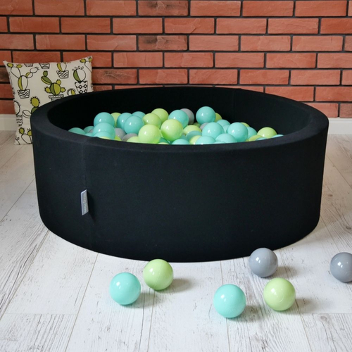 KiddyMoon Balles Colorées Plastique ∅7cm pour Piscine Enfant Bébé Fabriqué en EU, vert clair/turquoise clair/gris