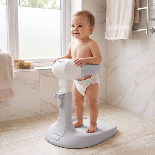 KiddyMoon Support de Bain pour Bébé Hauteur Réglables Antidérapante, gris, UNI