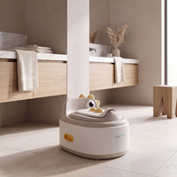 KiddyMoon Pot de Toilette pour Enfants 3 en 1 avec Réducteur et Marchepied, beige, UNI