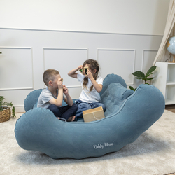 KiddyMoon Fauteuil Sensoriel Gonflable À Bascule Enfant Avec Poignées Et Pompe, bleu, L