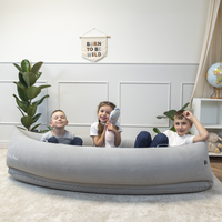 KiddyMoon Gonflable Fauteuil Sensoriel Enfant Avec Poignées Et Pompe, gris, XL