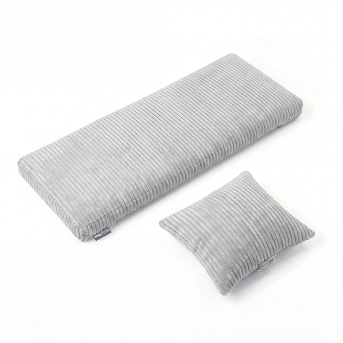 KiddyMoon Matelas avec Oreiller Set pour Planche D'équilibre Housse Amovible en Tissu Côtelé, gris clair,