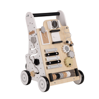 KiddyMoon Trotteur avec un Tableau D'activité, Chariot de Marche pour Bébé, Noir-Blanc, Standard