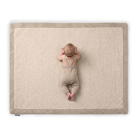 KiddyMoon Tapis de jeu doux pour enfant, antidérapant, rectangulaire, beige