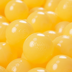 KiddyMoon Balles pour Piscine Colorées ∅6cm Plastique Enfant Bébé Fabriqué en EU, jaune, 100 Balles/6cm