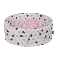 KiddyMoon Balles Colorées Plastique ∅7cm pour Piscine Enfant Bébé Fabriqué en EU, rose poudré/perle/transparent