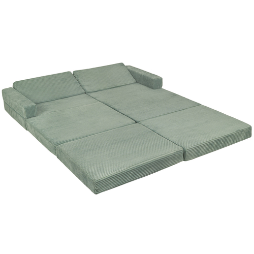 KiddyMoon Canapés Pliant pour Enfants Canapé-Lit Convertible Bébés-Canapé Lit Coucher Salle de Jeux Pliable Matelas au Sol Mini-Canapé Chaise-Lit, vert, Canapés