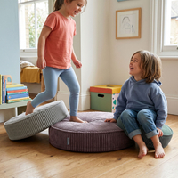KiddyMoon Ensemble 3 Modules en Mousse pour Enfants pour Chambre D'enfant, zielony-jasnoszary-fioletowy