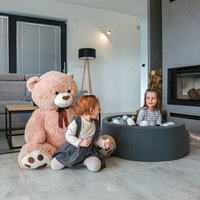 KiddyMoon Piscine à Balles ∅ 7Cm pour Bébé Rond Fabriqué En UE, gris foncé:blanc/gris/noir/or, 90x30cm/200 Balles