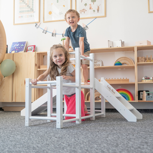 KiddyMoon aire de jeux en bois avec toboggan pour enfants, , UNI