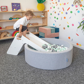 KiddyMoon Toboggan En Bois pour Enfants 2 en 1 Chaise Bébé, blanc, Grand