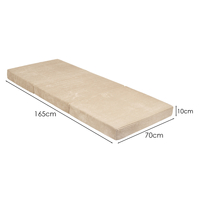 KiddyMoon Matelas Enfant Pliable en Mousse Matelas Pouf pour Tout-Petits, Chambre d'Enfant, beige, 165x70x10 cm