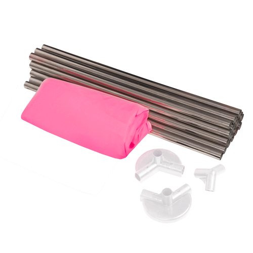 parc bébé hexagonal pliable avec balles plastiques, Rose:jaune/vert/bleu/rouge/orange, 100 balles