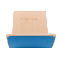 KiddyMoon Planche D'équilibre pour Enfants Planche à Balancer Montessori, Naturelle/Bleu Felt, 83x29,5x1,7 cm/Felt
