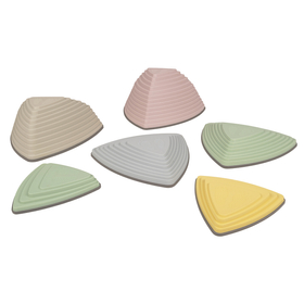 KiddyMoon Pierres de Rivière pour Enfants Pierres d'équilibre River Stones Jeu Sensoriel Motricité l'équilibre Coordination Force Parcours d'obstacles, multicolore, 6 Pieces