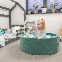 KiddyMoon Piscine à Balles ∅ 7Cm pour Bébé Rond Fabriqué En UE, Printemps: vert clair/vert/jaune/rose poudré/rose, 90x30cm/300 Balles