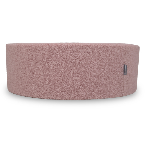 KiddyMoon Piscine à Balles Boules 7 cm pour un Remplissage plus Généreux Pour Bébés au Housse Teddy, Convient dès 8 Mois, rose, 90x30cm/SANS balles