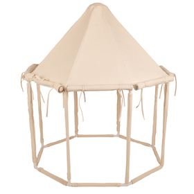 KiddyMoon Tente de Jeu Maison pour Enfants en Forme de Pavillon Intérieur et Extérieur, naturel couleur