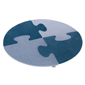 Puzzle en mousse doux tapis de motricité pour enfants tapis d'éveil pour bébé 4 éléments KiddyMoon, Bleu Lagune/Bleu Glacier 