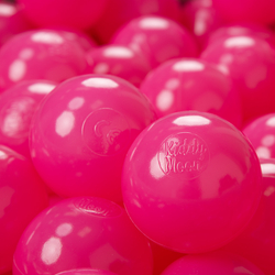 KiddyMoon Balles Colorées Plastique ∅7cm pour Piscine Enfant Bébé Fabriqué en EU, rose foncé, 50 Balles/7cm