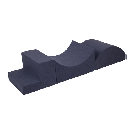 KiddyMoon Aire De Jeux en Mousse avec Rond Piscine à Balles pour Enfants, bleu foncé:perle/gris/transparent/babyblue/menthe, Piscine (200 Balles) + Version 6