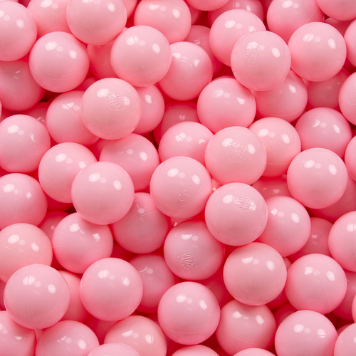 KiddyMoon Balles Colorées Plastique ∅7cm pour Piscine Enfant Bébé Fabriqué en EU, rose poudré