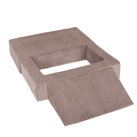 KiddyMoon Canapé en Mousse pour Enfants avec Balles et Pente Parfait Pour la Chambre D'enfant Léger Modulable Confortable Sécurisé Idéal pour Jouer et Se Détendre, beige foncé: beige pastel/bleu pastel/blanc/perle, Canapé/Pente + 100 Balles