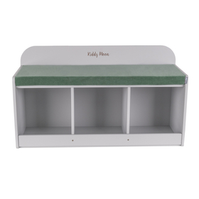 banquette avec étagères pour les enfants KiddyMoon, gris/vert forêt , UNI