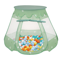 Tente Château Pour Enfants Tente de Jeu Avec Balles Colorées Jouet Cabane Pop-up Château Facile À Monter Maison de Jeu Pour Intérieur et Extérieur, menthe:blanc/jaune/orange/babyblue/turquoise, 105x90cm/100 balles