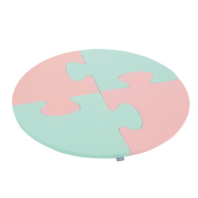 Puzzle en mousse doux tapis de motricité pour enfants tapis d'éveil pour bébé 4 éléments KiddyMoon, Rose/Menthe