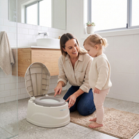 KiddyMoon Pot de Toilette pour Enfants Antidérapante Couvercle Verrouillable, beige, UNI