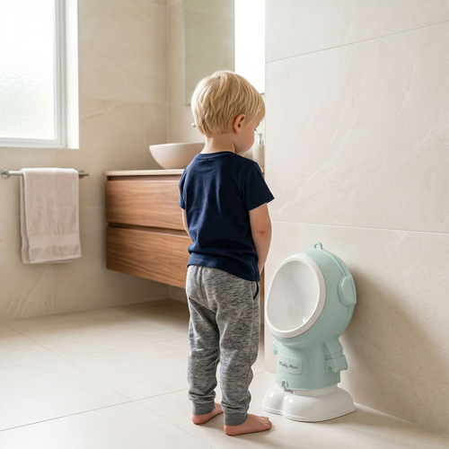 KiddyMoon Pot Bébé Urinoir pour Enfants, Hauteur Réglable Motif Astronaute, bleu, UNI