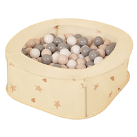 NK-200X piscine aire de jeux pliable avec balles, Beige Clair: Beige Pastel/Gris/Blanc, 100 Balles