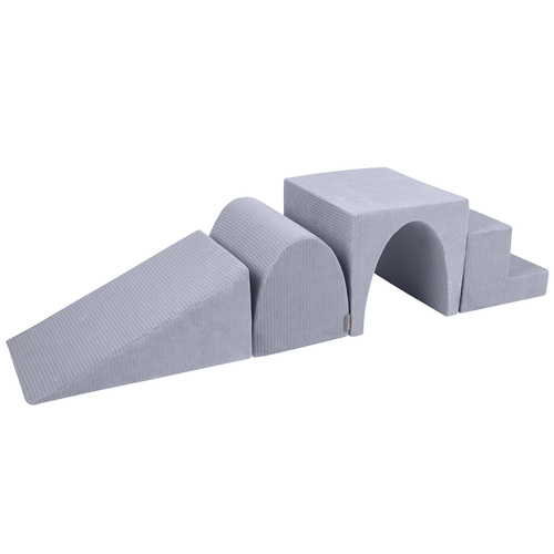 KiddyMoon Parcours Motricité En Mousse Enfants Tricot Côtelé Favorise Créativité, gris foncé, Multi-Taille