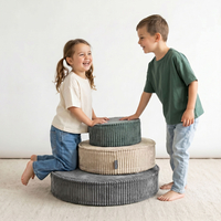 KiddyMoon Ensemble 3 Modules en Mousse pour Enfants pour Chambre D'enfant, zielony-beżowy-ciemnoszary