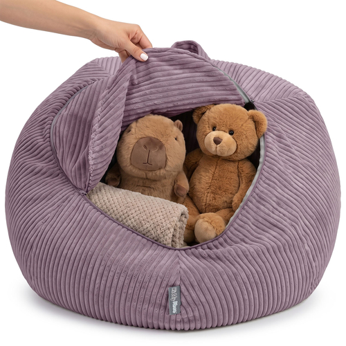 KiddyMoon Pouf pour Enfants 2-en-1 Rangement pour Jouets, 80x80x50cm, violet