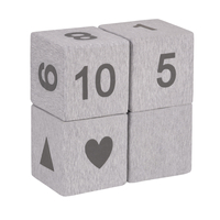 KiddyMoon blocs mous pour bébé cubes de construction en mousse, mix: gris clair/typographie, 4 Pieces