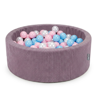 KiddyMoon Piscine Bébé, Piscine À Balles Pour Bébé Et Enfant, Piscine Enfant En Mousse Douce, Housse Côtelée Lavable, Violet: Bleu bébé/Rose poudré/Perle, 90x30cm/200 Balles