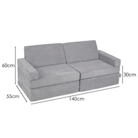 KiddyMoon Canapé Pliant pour Enfants, Canapé Convertible pour Chambre et Salle de Jeux, Matelas au Sol, Mini-Canapé, gris foncé, Canapés