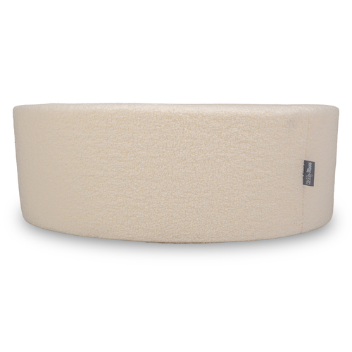 KiddyMoon Piscine à Balles Boules 7 cm pour un Remplissage plus Généreux Pour Bébés au Housse Teddy, Convient dès 8 Mois, crème, 90x30cm/SANS balles
