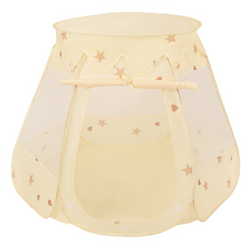 Tente Château Avec Les Balles Plastiques Piscine à Balles Pour Enfants, Beige Clair: Jaune/ Bleu/ Rouge/ Orange, 105x90cm/100 balles