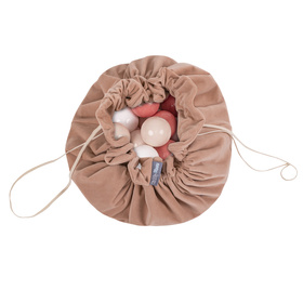 KiddyMoon tapis d'éveil sac à jouets 2en1 pour enfants, rose de sables:beige pastel/saumon/blanc, XL/50 balles