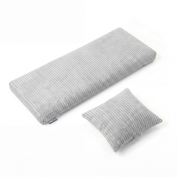 KiddyMoon Matelas avec Oreiller Set pour Planche D'équilibre Housse Amovible en Tissu Côtelé, gris clair, Matelas/Oreiller