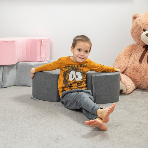 KiddyMoon Hopper Bascule-Sauteur pour les Enfants Bébé Balancelle Bean, gris foncé, 78x35x25cm