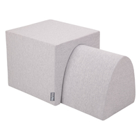 KiddyMoon Element Aire De Jeux en Mousse pour Enfants, gris clair, Multi-Taille