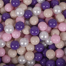 KiddyMoon Balles Colorées Plastique ∅7cm pour Piscine Enfant Bébé Fabriqué en EU, beige pastel/rose poudré/perle/violet, 100 Balles/7cm