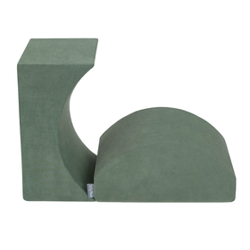KiddyMoon Velours Aire De Jeux en Mousse pour Enfants, Élément Rampe/Semi-rouleau PPZV-222, vert forêt, Multi-Taille